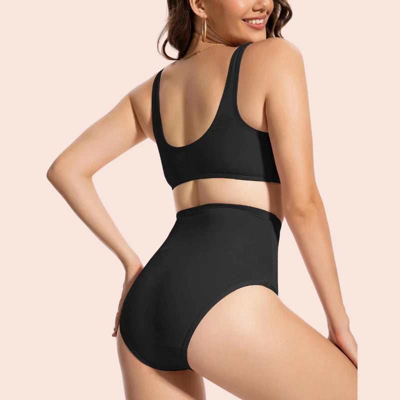 FDA] Period Swimwear High Waisted Bottoms Sport Top Set – Summer Sea Siren